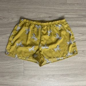 ROOM SERVICE Nordstrom Zebra Print Satin Pajama Bottoms Shorts Size Small